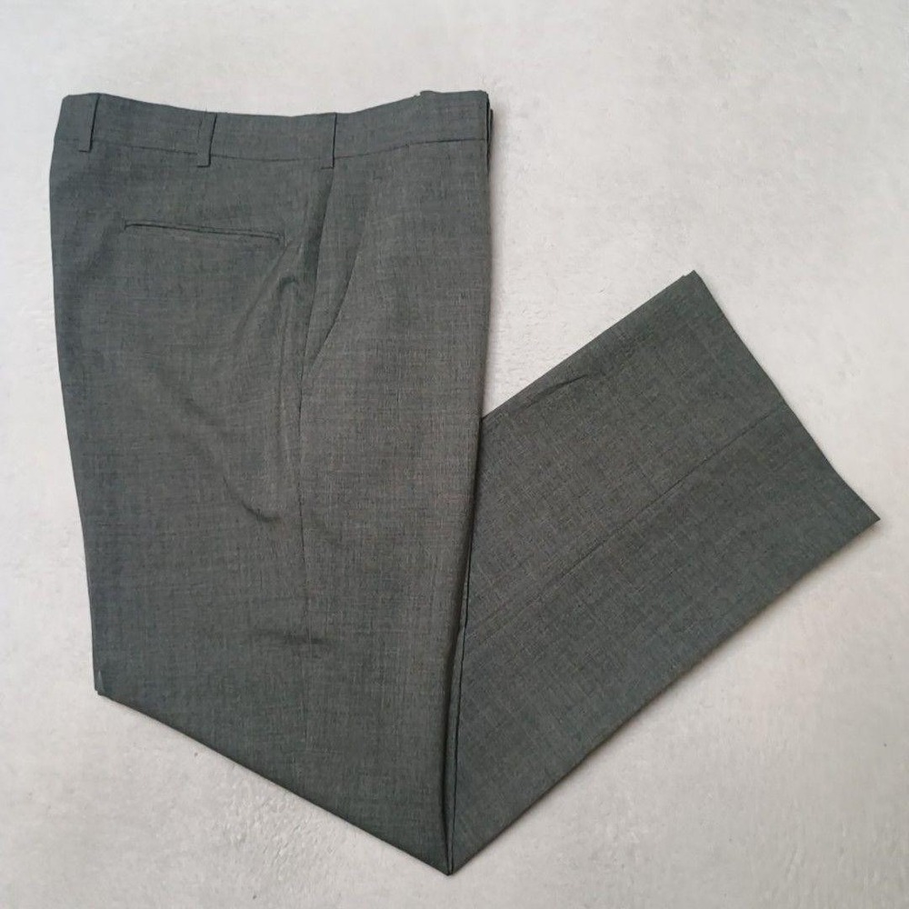 Brooks Brothers Pant Men 33x30 Gray Wool Classic Lined Dress Flat Front Suit USA - Picture 1 of 15